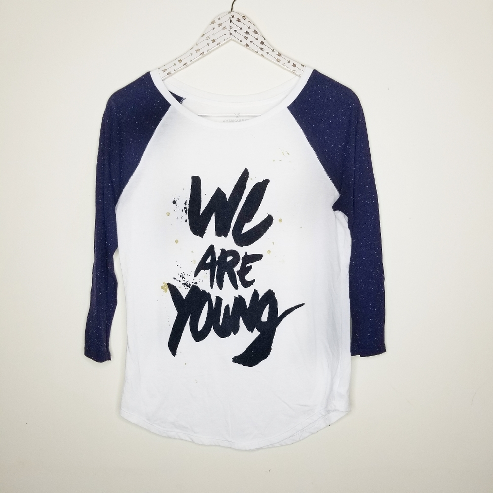 American Eagle X Music Co Graphic Baseball Tee